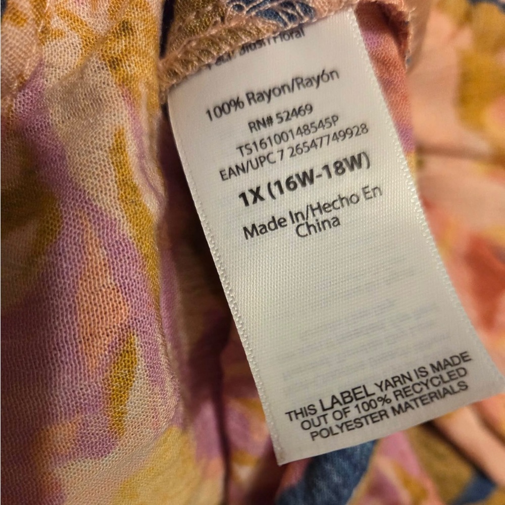 Terra & Sky Floral Off-Shoulder Tunic in Pink, Mustard & Navy - Picture 7 of 9